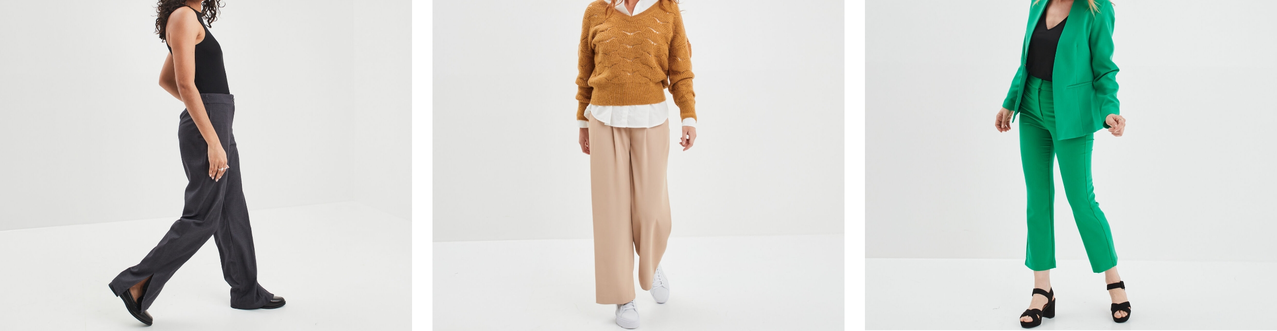 Femme habillée en pantalon tailleur