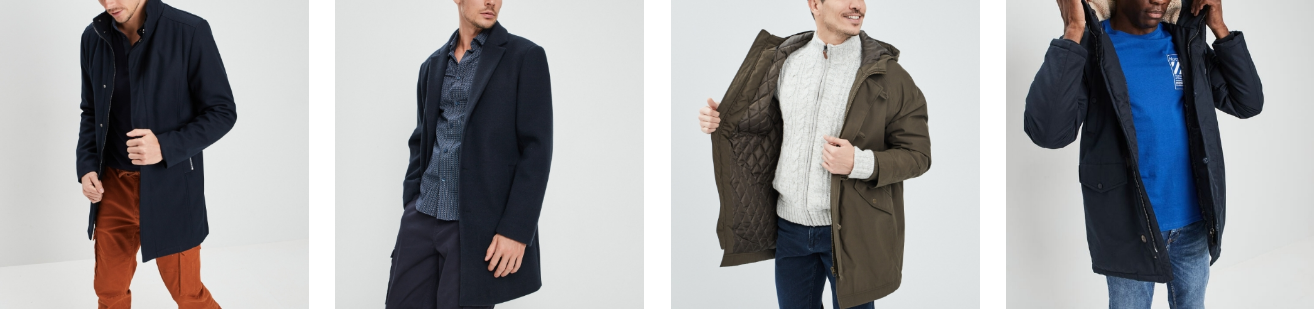 sélection de 4 manteaux homme pas cher pour cet hiver